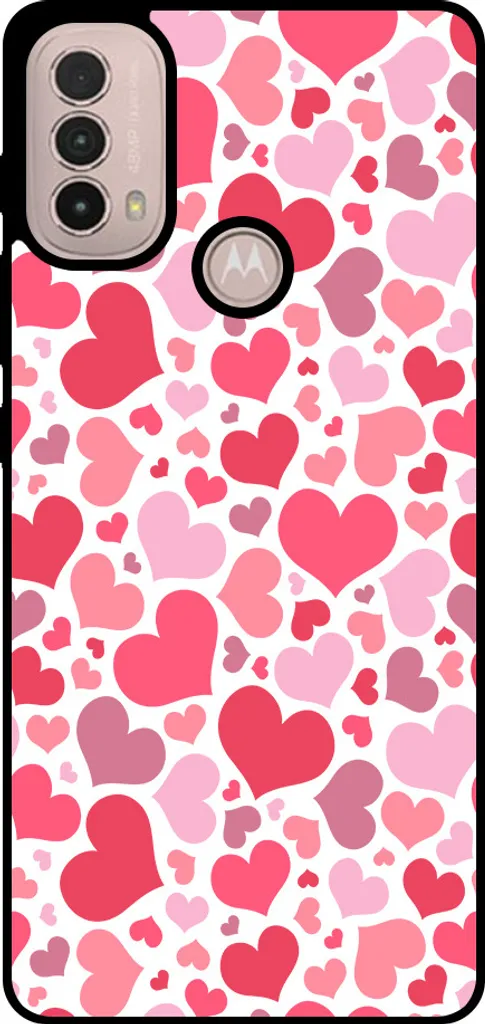 Cover TPU per Motorola Moto E30 E40 con Design Cuori Anti-Urto