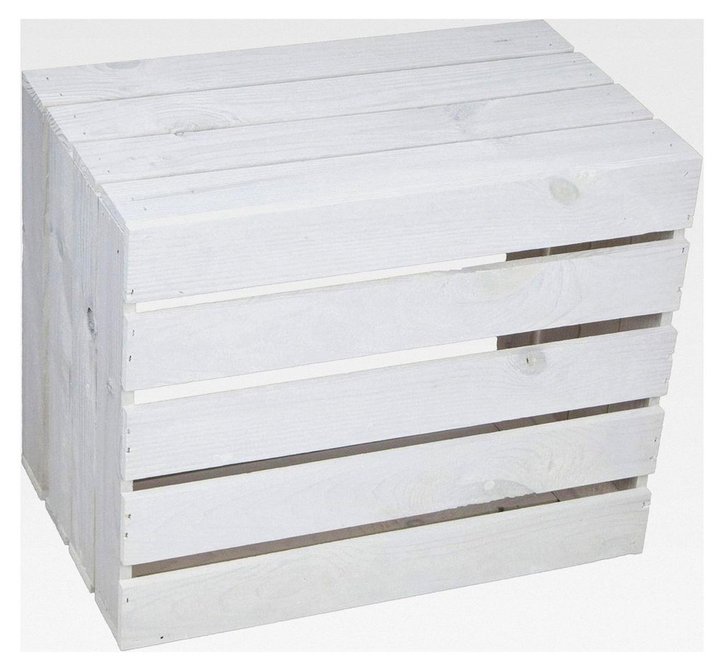 Weiße Obstkiste Johanna / Weinkiste Apfelkiste Holzkiste Regalkiste Ablagekiste (1er Set)