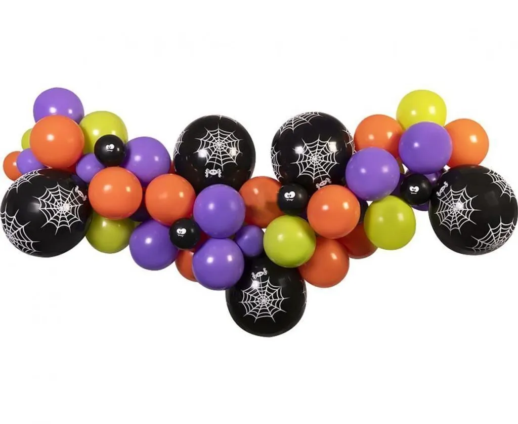 Kit Ballon Halloween Orange et Noir en Latex Haute Résistance 110 Pièces