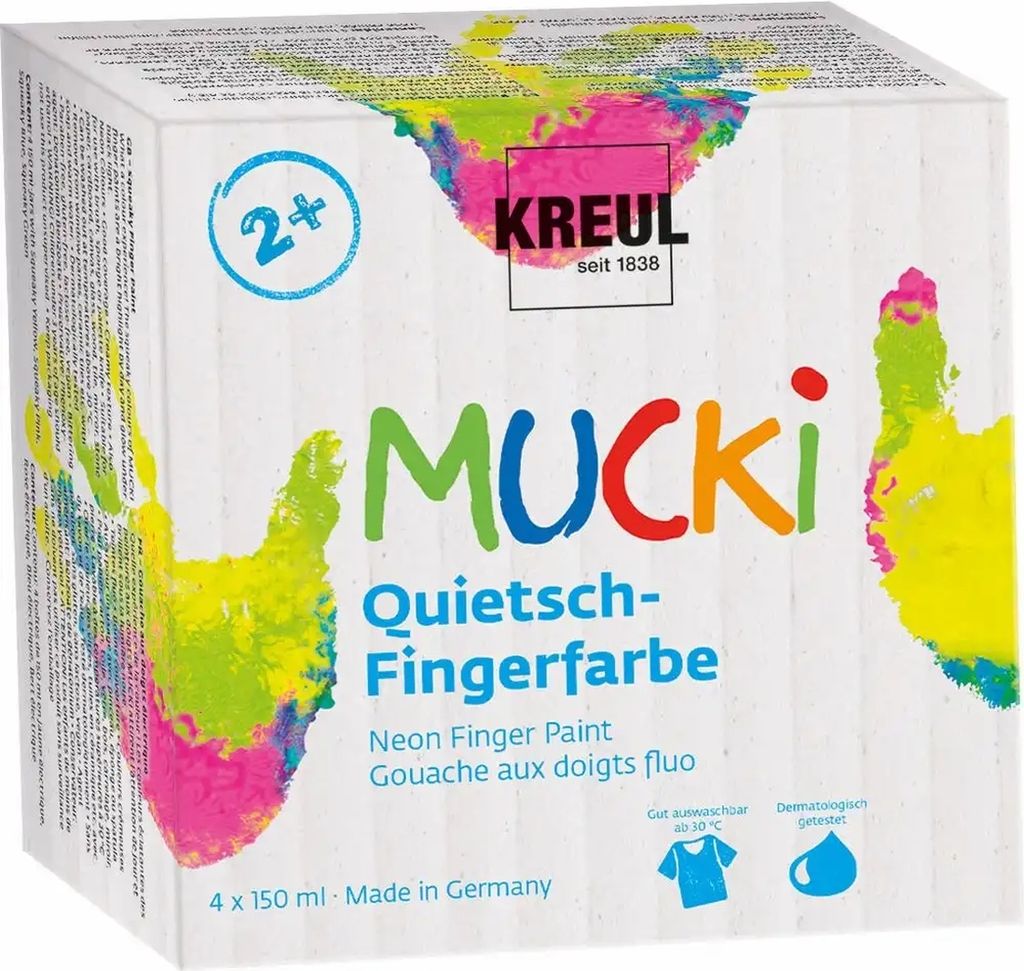 KREUL Peinture pour doigt "MUCKI" 150 ml, set de 4 pièces Image du produit 