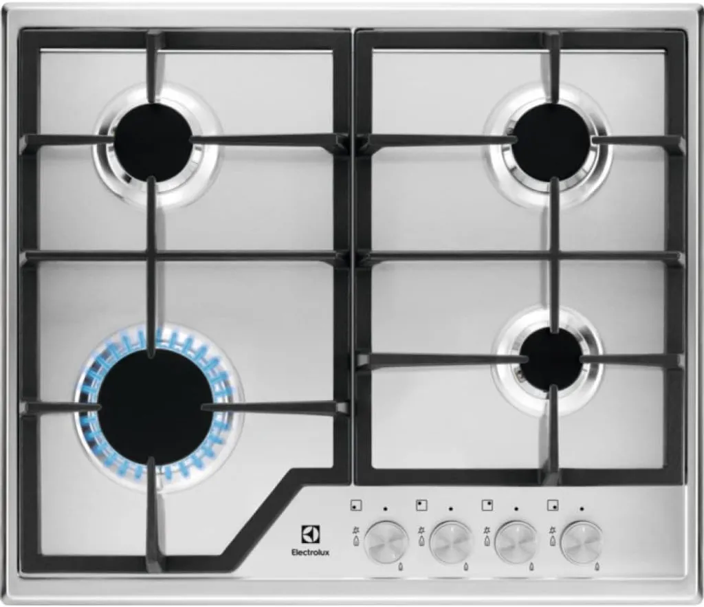 Plaque Gaz Electrolux KGS6426SX : Cuisson Sécurisée et Inox Durable