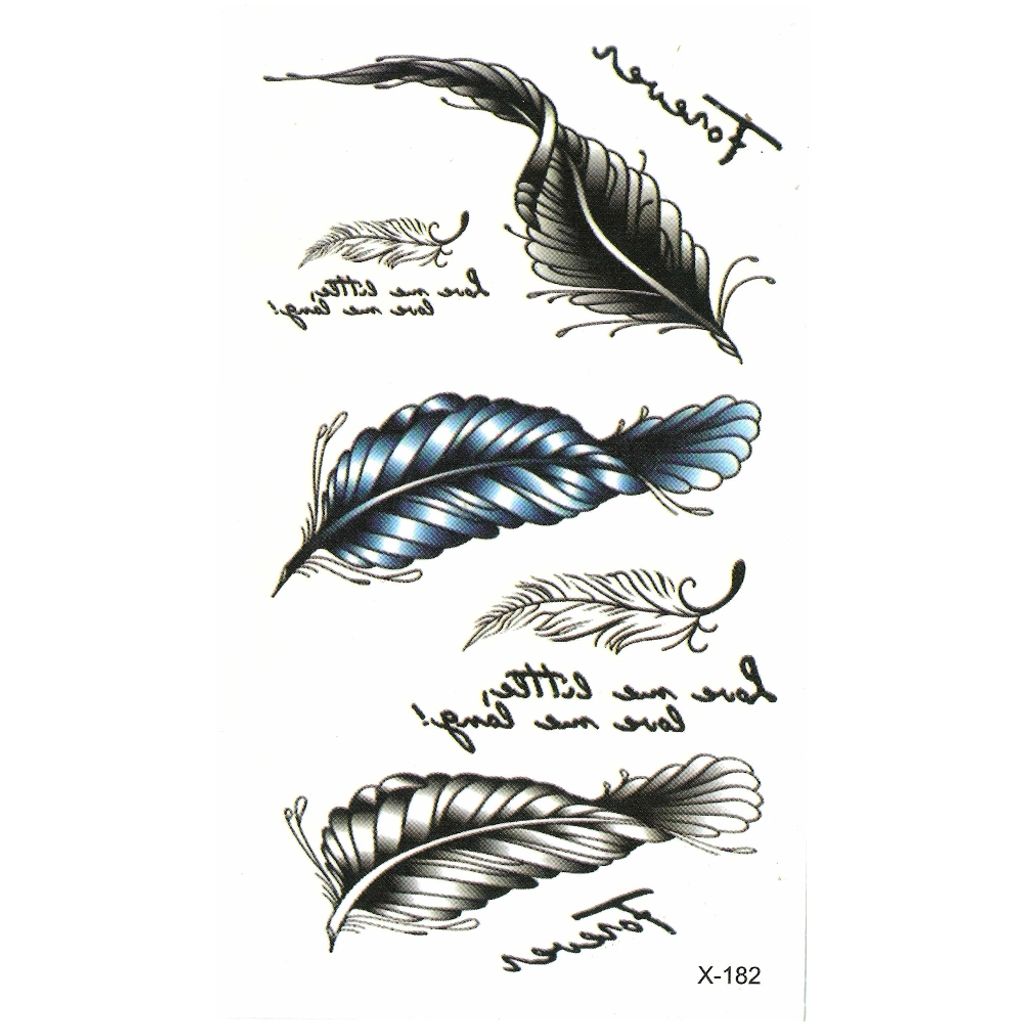 Temporäres Tattoo Feder Schreibfeder Forever