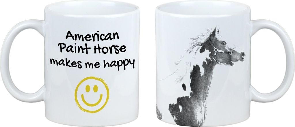 American Paint Horse - Becher mit Pferd, fröhlicher Becher für Hundefreunde, personalisiertes Geschenk der Marke Art-Dog