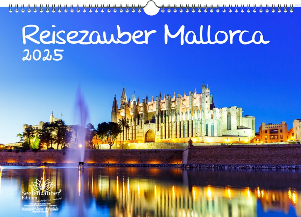 Reisezauber Mallorca DIN A3 Kalender für 2025 Palma Urlaub Mediterran Spanien - Seelenzauber