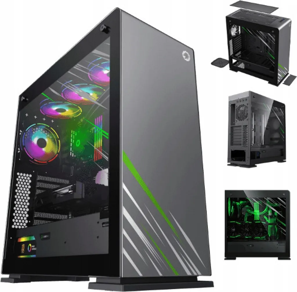 Case PC COIL Vega Pro Grigio Siderale - Design Vetro Temperato ARGB
