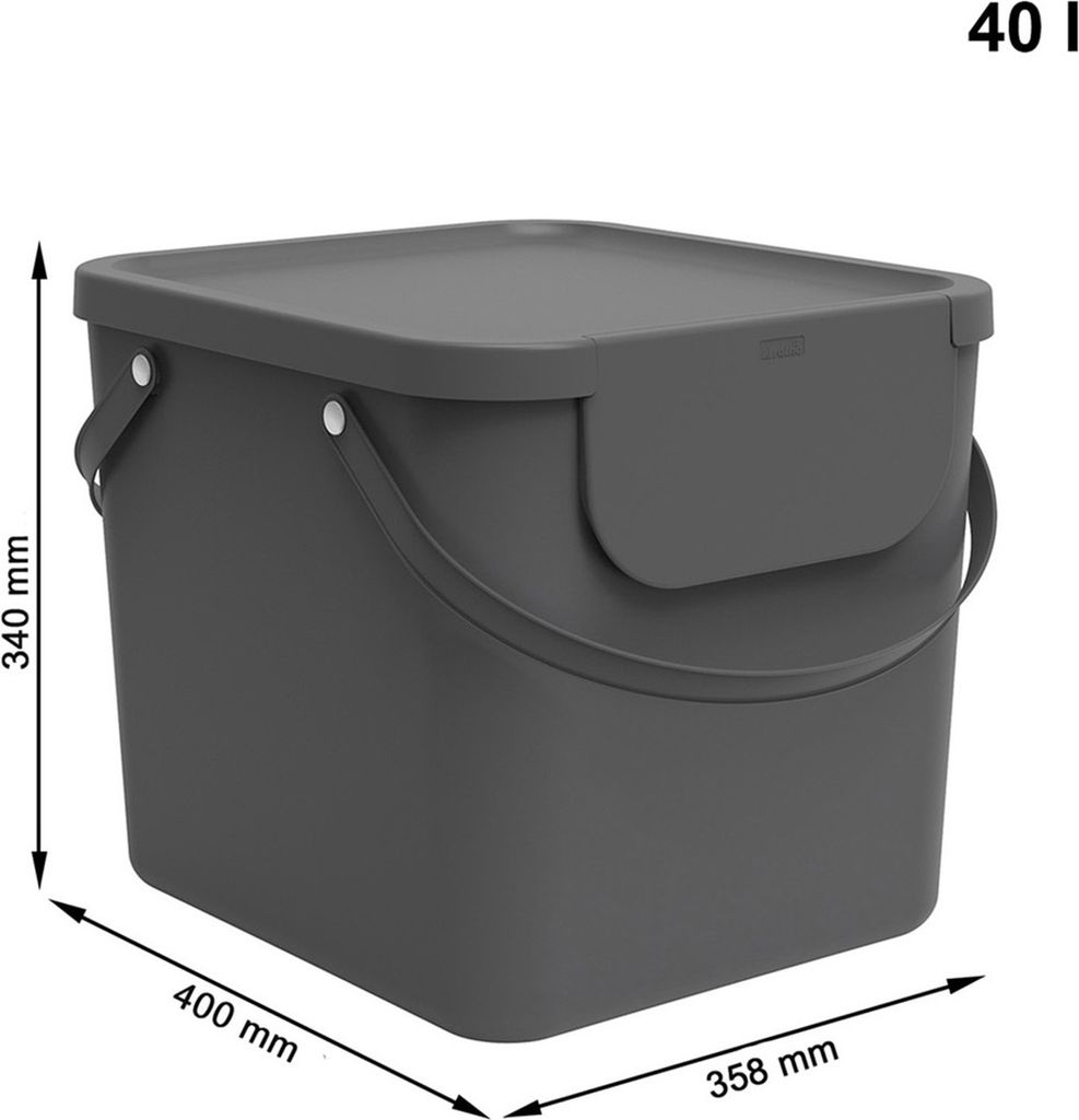 Rotho Mülltrennsystem 40L Albula - Mülleimer 40,0 x 35,8 x Produktbild 4