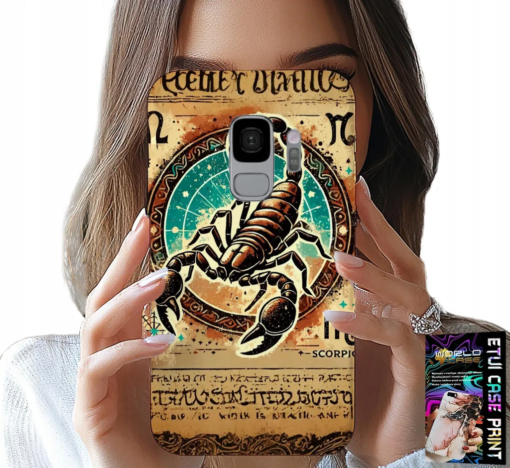 Custodia Luxury Samsung Galaxy S9 Scorpione Lamina d'Oro Astronomica