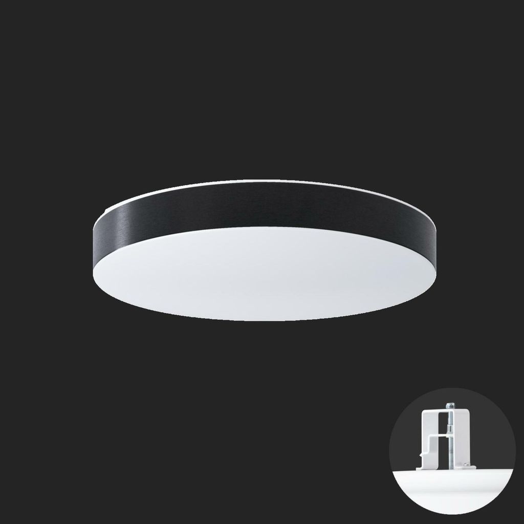OSMONT DEL69375 DELIA CV2 Decken-/Wandleuchte, Kunststoff, halb eingelassen, weiß/weiß-schwarz, Schutzart IP44, 3000 K, 33 W LED-Notbeleuchtung, ...