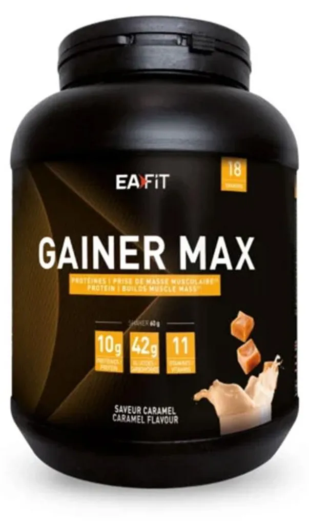 Gainer Musculation Caramel 1,1kg - Supplément de Protéines et Glucides