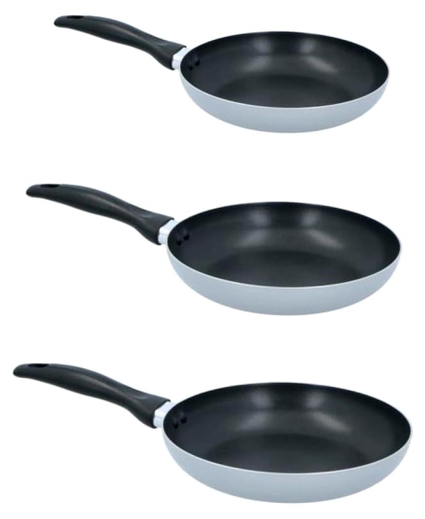 Bratpfannenset 3-teilig 20 cm, 24 cm, 28 cm Aluminium Antihaftbeschichtet geeignet für Glaskeramikkochfeld, Halogen, Gas oder Elektrik PFOA-frei