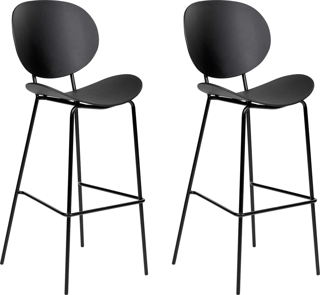 Ensemble de 2 chaises de bar Noir Shonto Lumarko - Design industriel chic