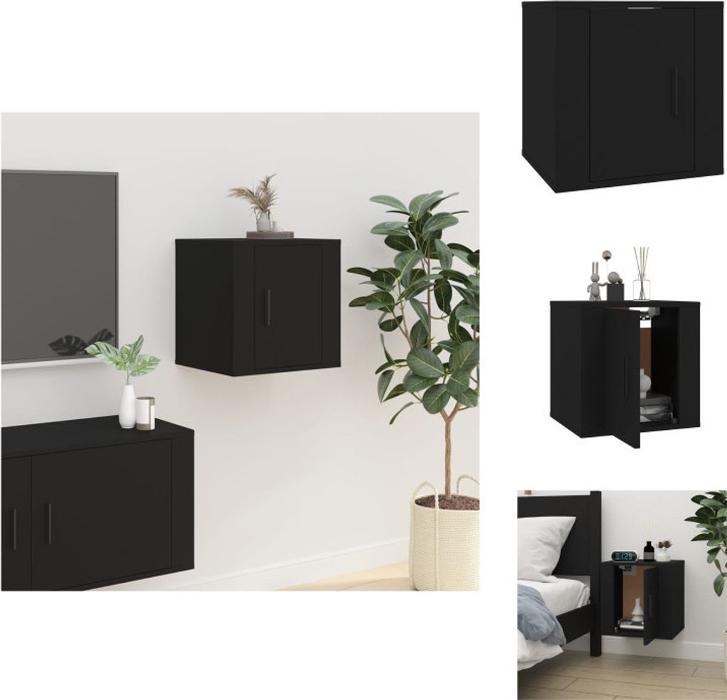 vidaXL TV-Wandschrank Schwarz 40x34,5x40 cm -  TV-Möbel Produktbild 