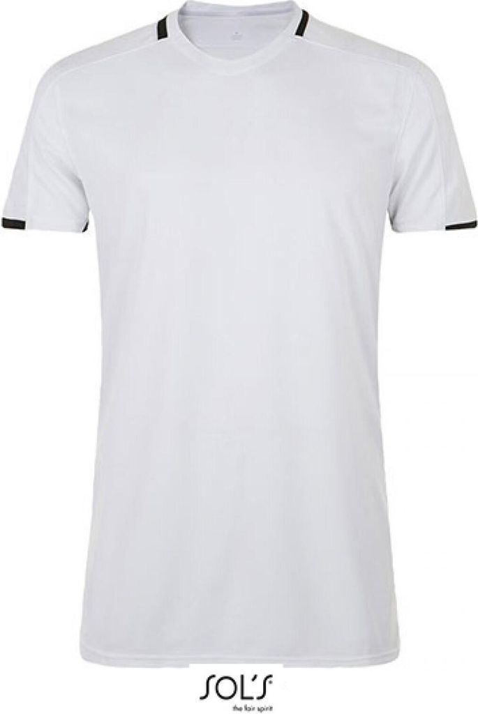 SOLs Teamsport 01717 | Herren Classico Contrast Shirt / Atmungsaktiver Polyester - Farbe: White/Black - Größe: XXL
