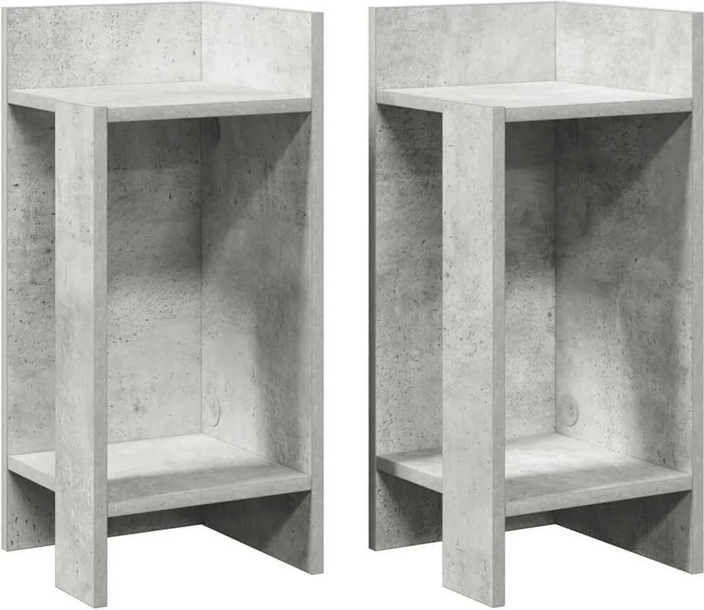 SYFAX™ Set 2 Tavolini Laterali Grigio Cemento 25,5x27x60 cm Offerta