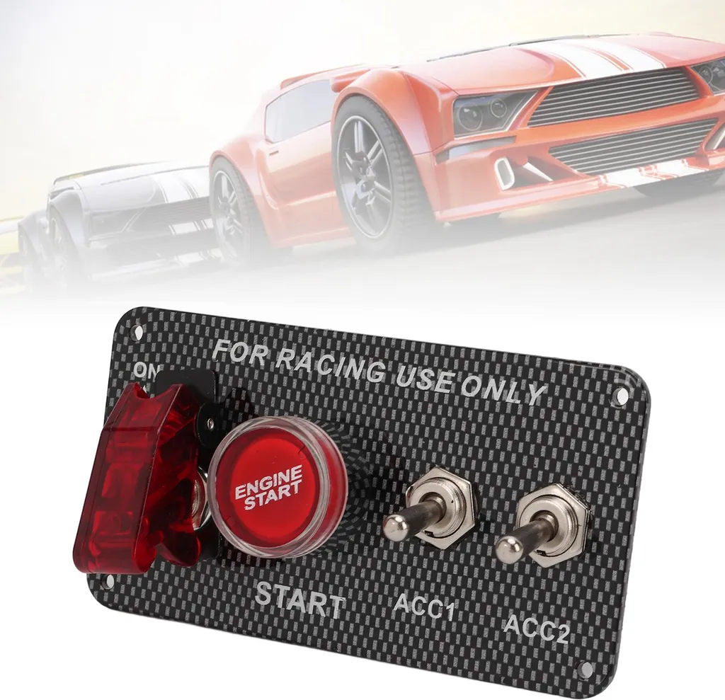 Kit Panneau d'Allumage 12V 40A avec Bouton Start pour Course et Tuning