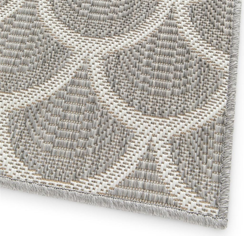 Primaflor In- und Outdoorteppich RENEW - Arcs - 120x170cm - Vintage Muster Außenteppich ideal als Terrassenteppich & Balkonteppich