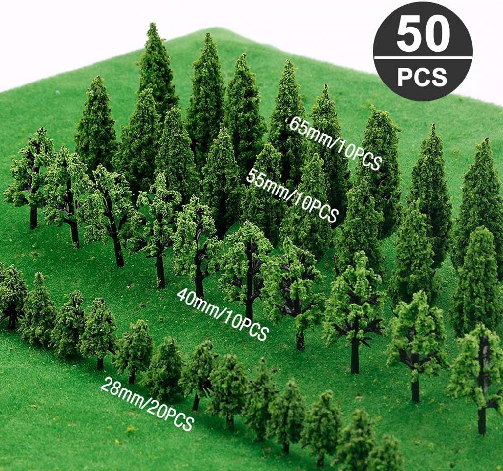 55mm  Laubbäume Für Landschaft Modellbau Modelleisenbahn 10x Modell Baum 