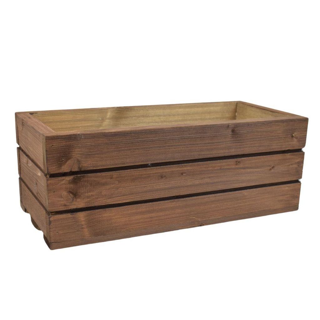 Blumenkasten aus Massivholz – braun, 40 cm Produktbild 
