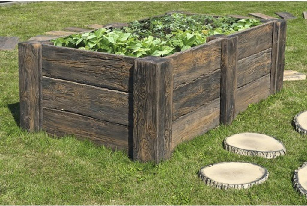 Beton Hochbeet Big Antik dunkel braun mit vormontiertem Produktbild 7
