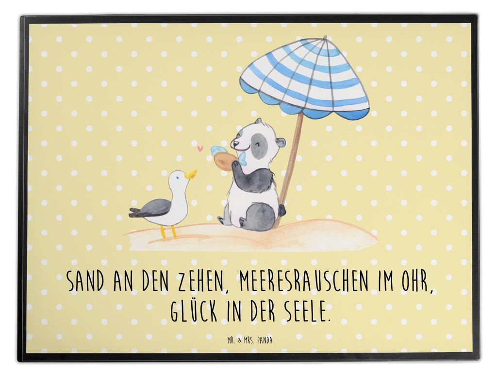 Mr. & Mrs. Panda Schreibtischauflage Sommer Meer Glück - Gelb Pastell - Geschenk, Urlaub Am, schreibtischunterlagen, Strandurlaub, Schreibunterlag...