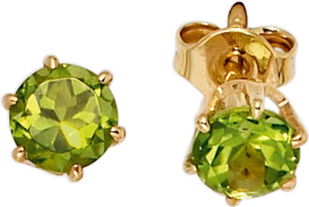 JOBO Ohrstecker 585 Gold Gelbgold 2 Peridote grün Ohrringe Produktbild 