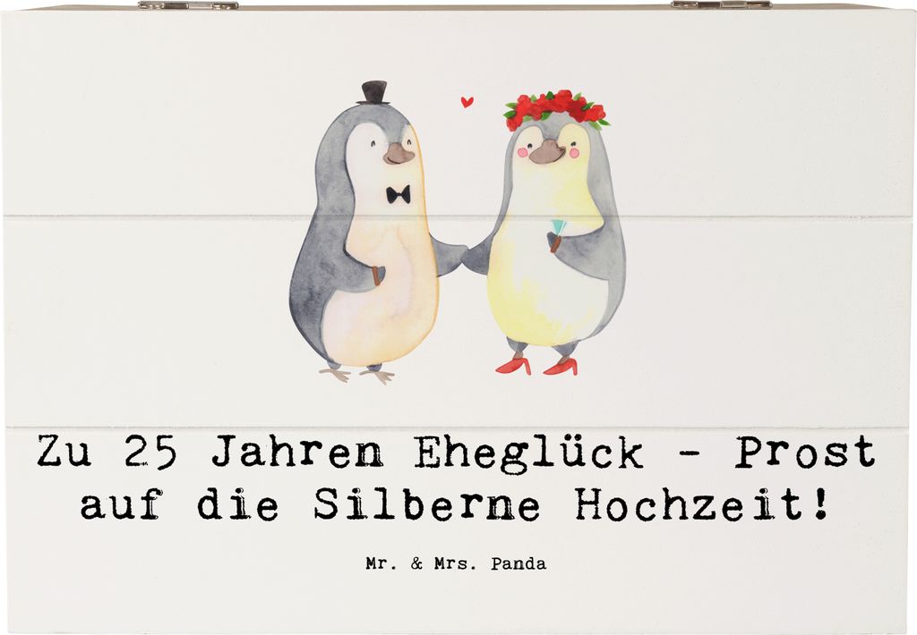 Mr. & Mrs. Panda Geschenkbox Spruch 25. Hochzeitstag Produktbild 