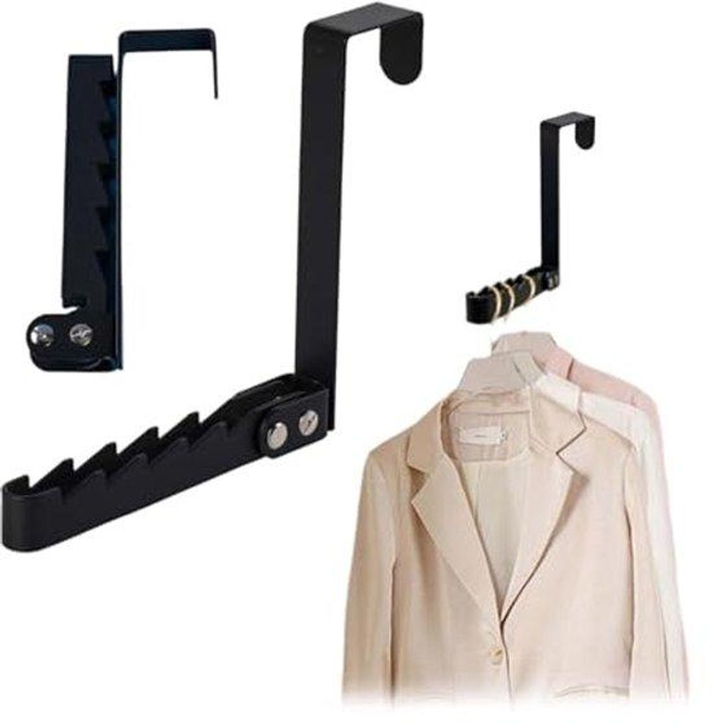 Massiv kapstok, praktische deurhaak, opvouwbare kapstokhaak, metallisch, weiß, 80 cm