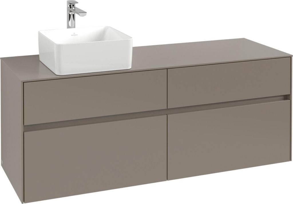V&B Waschtischunterschrank Collaro 140x54,8x50cm, WT l, LED 10W, bla Oa