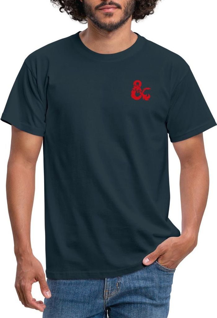 Spreadshirt Dungeons And Dragons Logo In Rot Männer T-Shirt, M, Navy