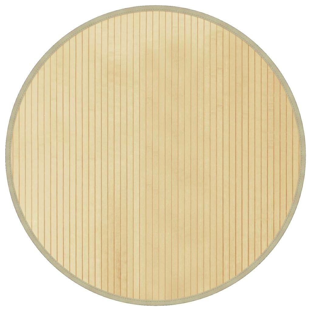 vidaXL Teppich Rund Hell Natur 80 cm Bambus Produktbild 