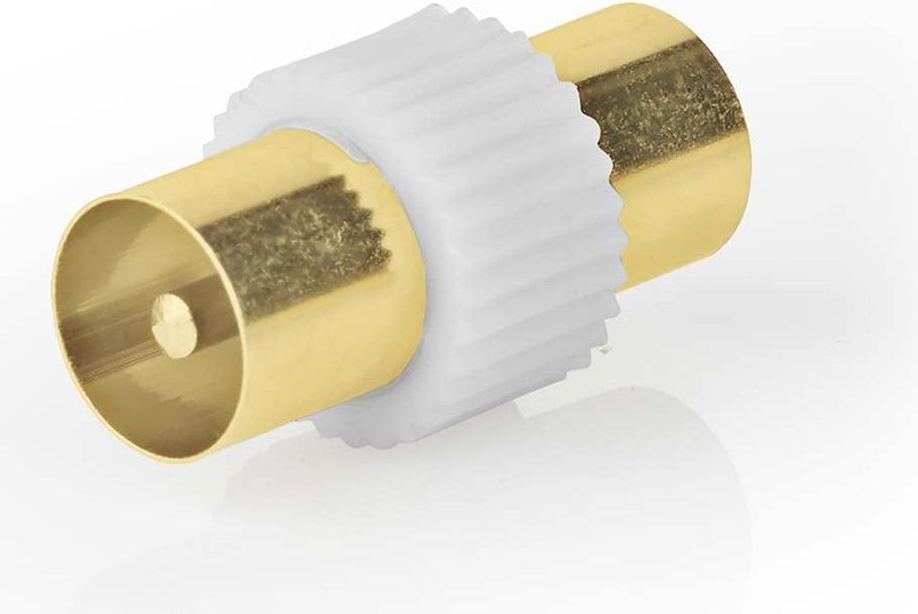 Nedis Satelliten- und Antennenadapter - IEC (Coax) Stecker - IEC (Coax) Stecker - Vergoldet - 75 Ohm - Gerade - Kunststoff / Metall - Weiss - 1 St...