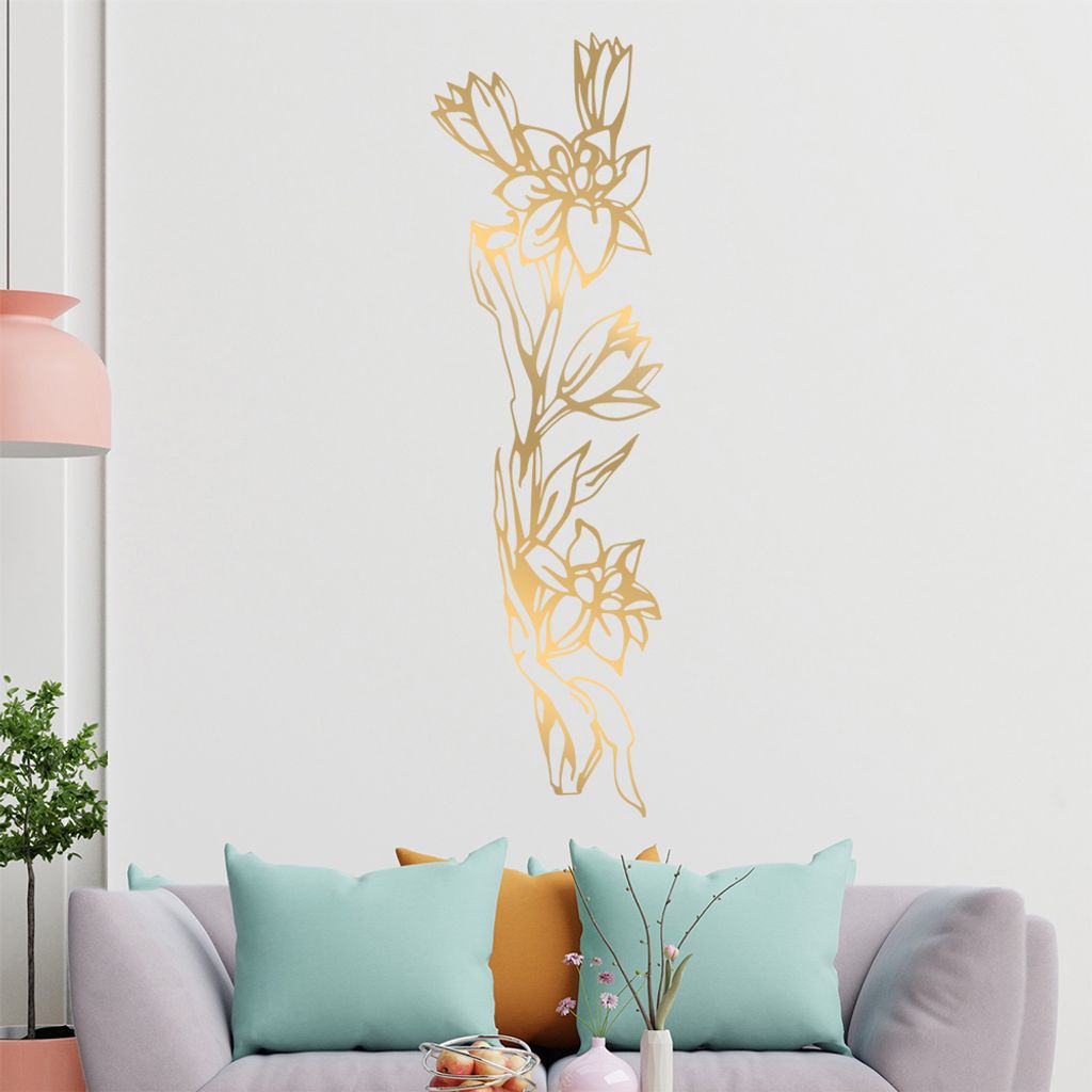 Blumen - Ranken Wandtattoo in 6 Größen - Wandaufkleber Wall Sticker - Dekoration, Küche, Wohnzimmer, Schlafzimmer, Badezimmer