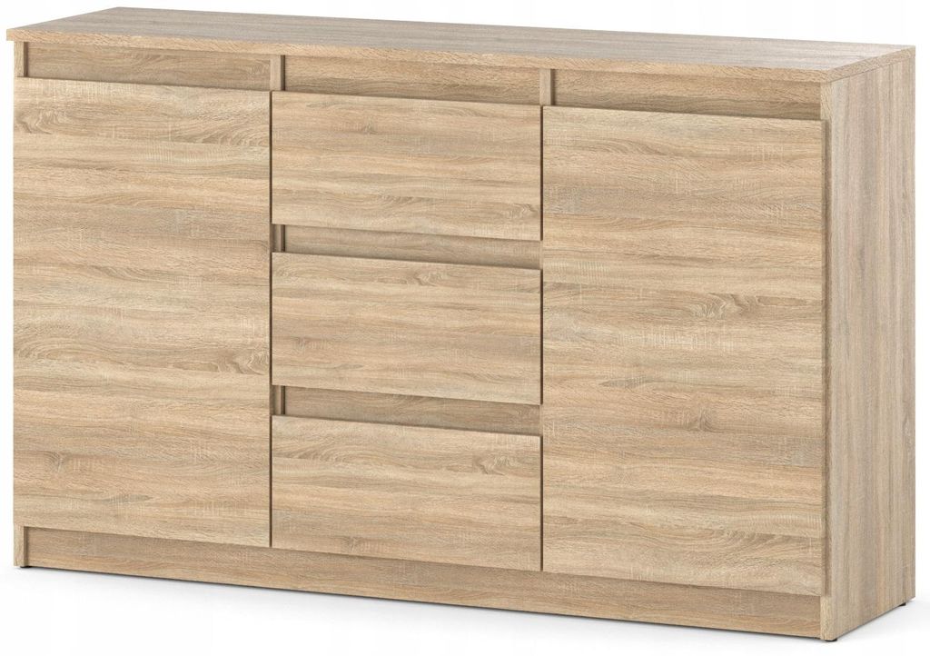 Komoda 120 cm Aga sonoma matowa z szufladami pojemna Zdjęcie produktu 