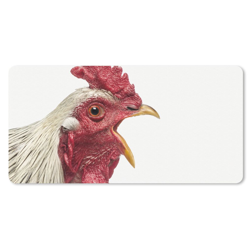 MuchoWow Schreibtischunterlage Hahn - Tiere - Bauernhoftiere - Jungen - Kinder - Mädchen 80x40 cm - XXL Mauspad - Gaming Mauspad