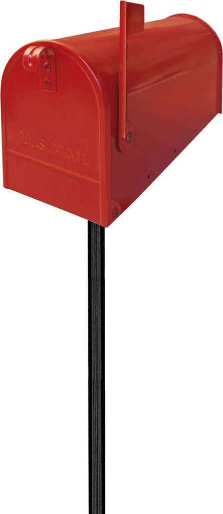 Schwarze Eisenstange h77 cm für Alubox-Briefkasten im amerikanischen Stil