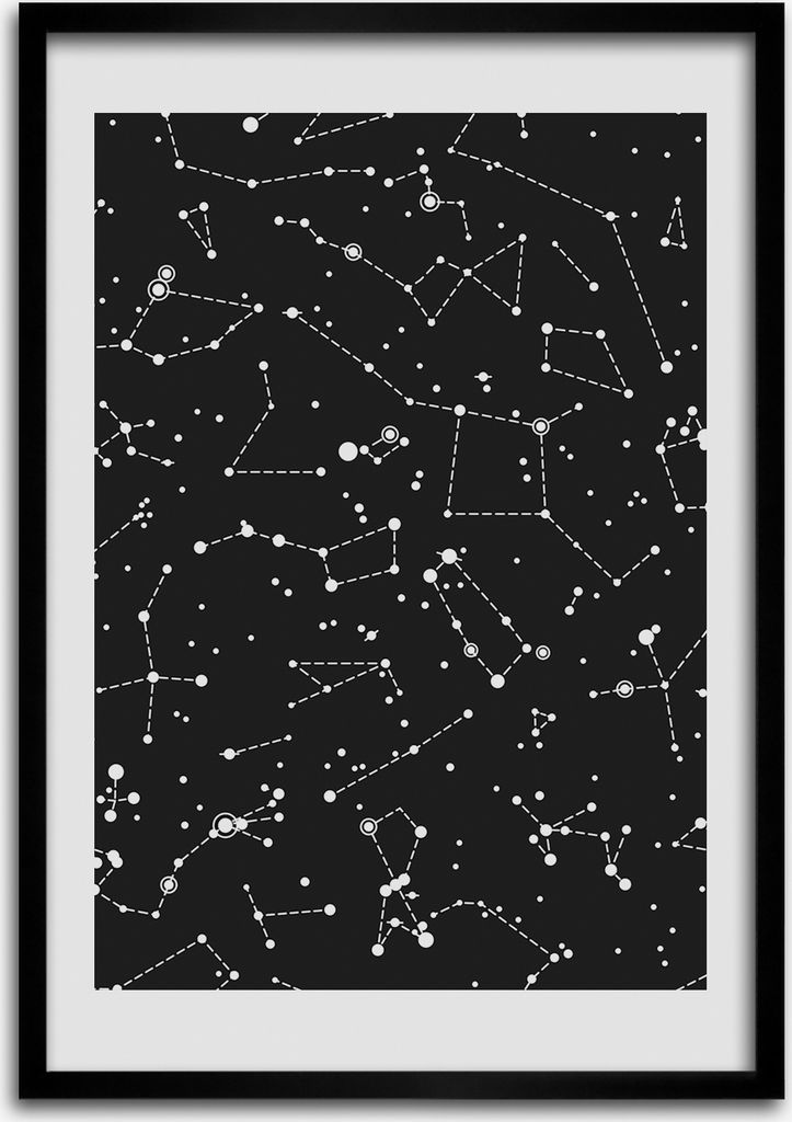 Bild - Bilderrahmen - Foto - 70 cm x 100 cm - MDF - Rahmen - Wandkunst - Konstellation