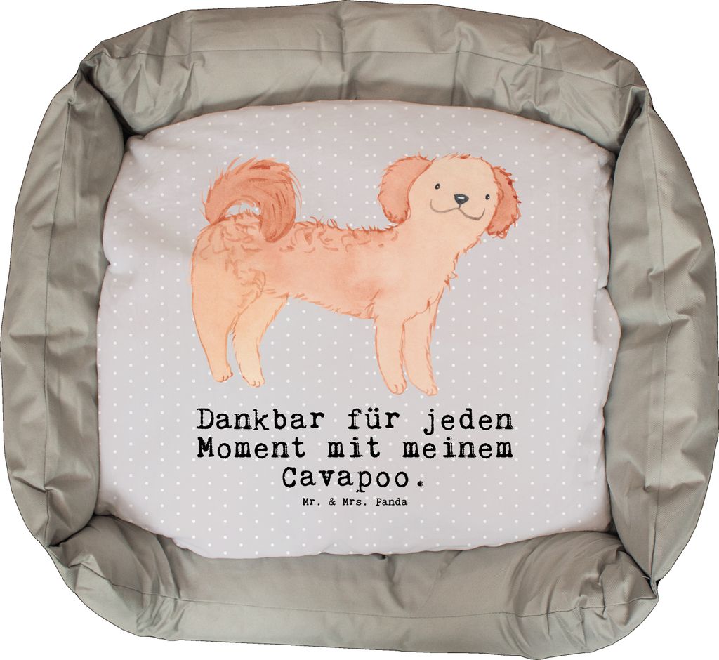Mr. & Mrs. Panda Hundeliege Cavapoo Moment - Grau Pastell - Geschenk, Dankeschön, Vatertag, Valentinstag, Geburtstag, Cavoodle, Muttertag, Hund