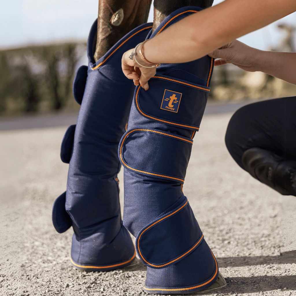 Bucas Therapy Travel Boots, Farbe:Navy/Orange, Größe:Full