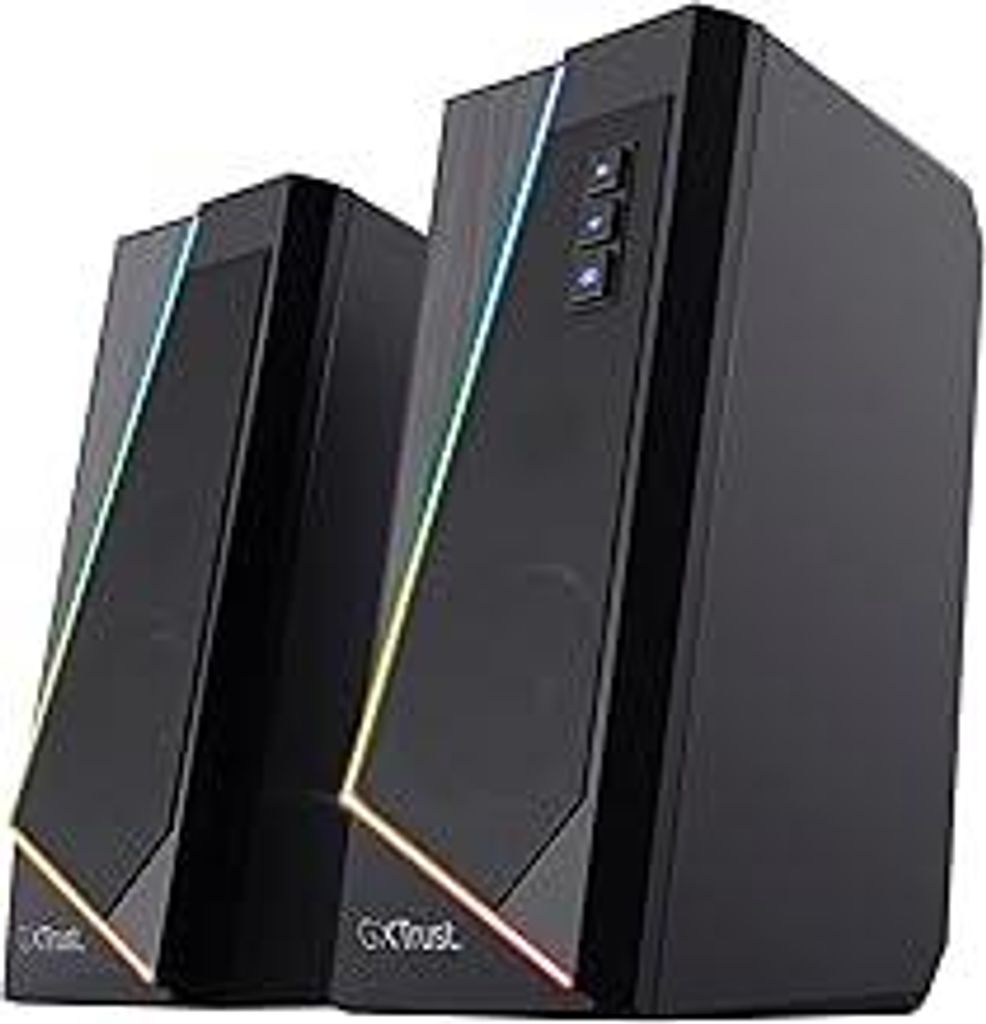 Trust Gaming Lautsprecher für PC GXT 609 Zoxa - Computer Boxen, Lautsprecherset mit 6 Verschiedene RGB Beleuchtungsarten, Stromversorgung über US...