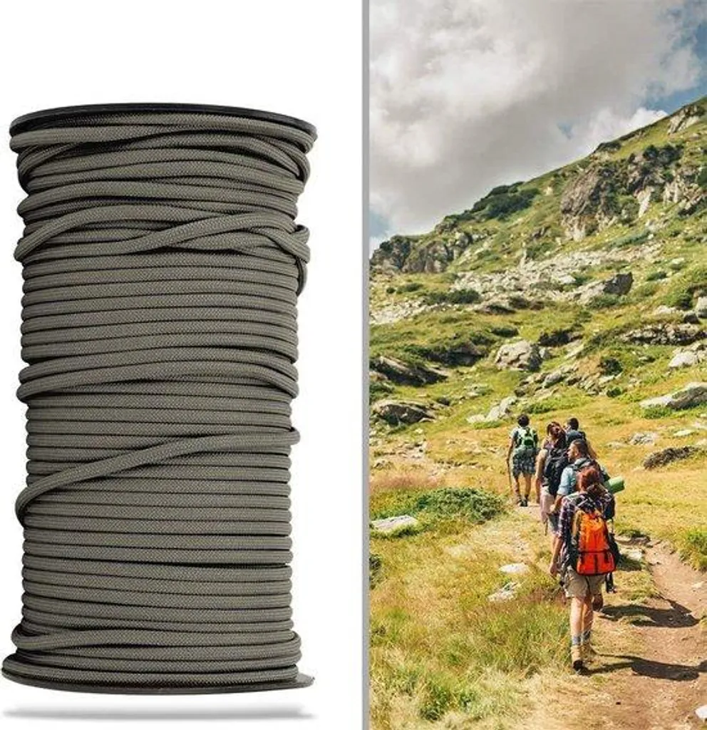 Corde Paracorde 100m pour Camping et Bivouac Escalade 9 Brins 4mm