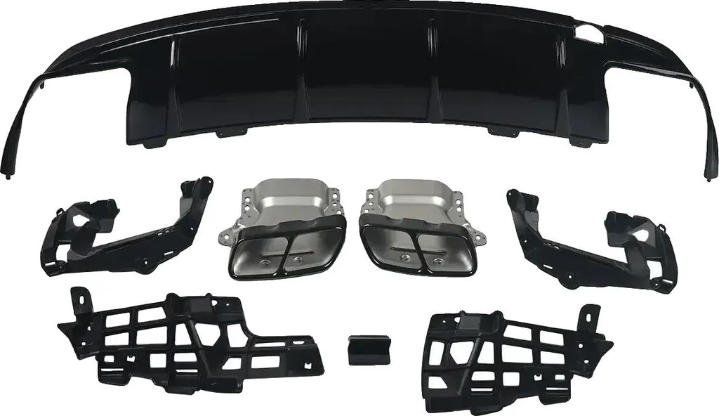 Kit de Carrosserie Diffuseur Pare-chocs Arrière Sport Noir Brillant 120cm