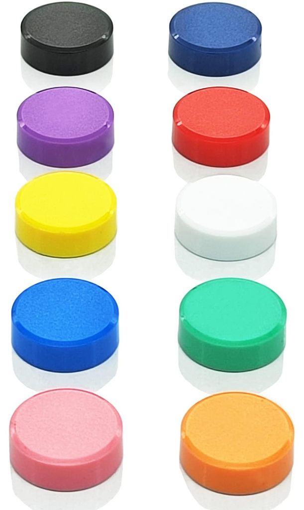 Kühlschrankmagnete, 10 Stück, stark, klein, rund, farbenfroh, dekorativ, für Magnettafeln, Kühlschränke, Whiteboards, Klassenzimmer, Büros un...