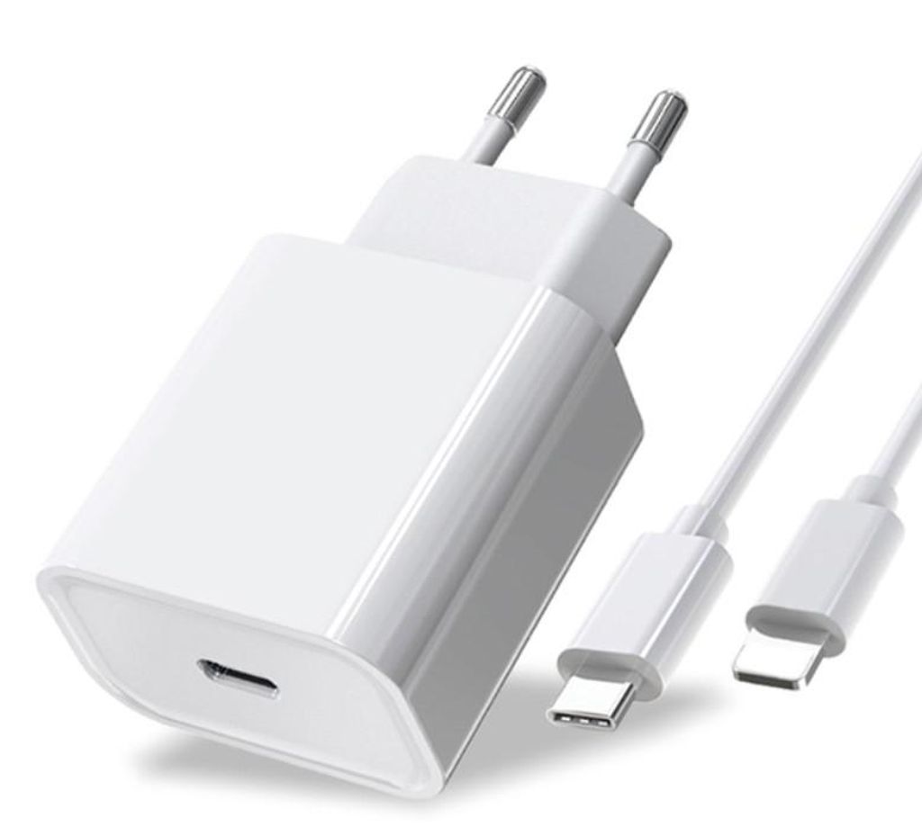 20W Schnell Ladegerät für iPhone 14 13 12 11 X Pro Max Plus USB C auf Lightning Netzteil Charger Adapter Set weiß Netzstecker + 1m Kabel