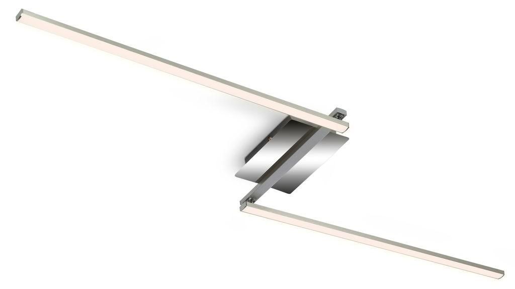 LED Deckenleuchte 2-flammig schwenkbar alu-chrom 3000K 12W Produktbild 