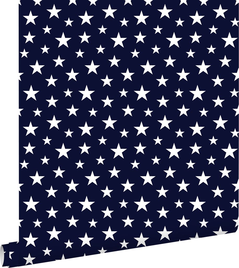 ESTAhome Tapete kleine Sterne Dunkelblau 53 cm x 10.05 m