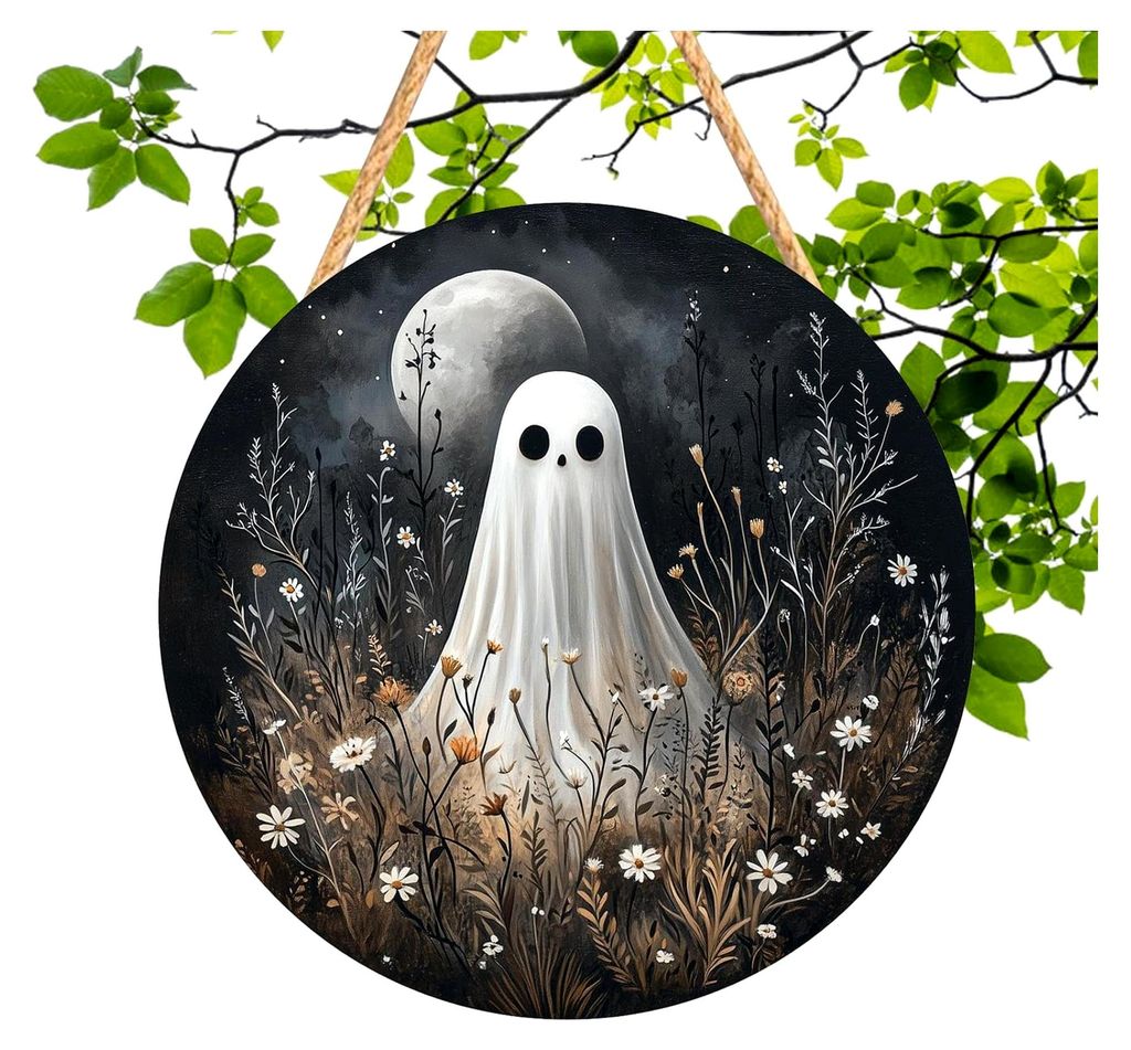 Fröhliches Halloween Türschild,2D Happy Halloween Holzschild | Piraten Kapitän Spukhaus Kürbis Weißer Geist Deko Für Garten Wand Raum Fenster...