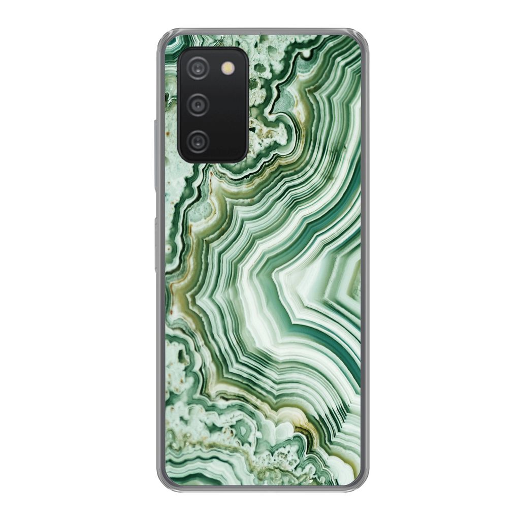 MuchoWow Handyhülle Schutzhülle Hülle für Samsung galaxy a73 Natursteine - Grün - Gesteine und Mineralien Silikon Softcase Handy Hülle - Ha...