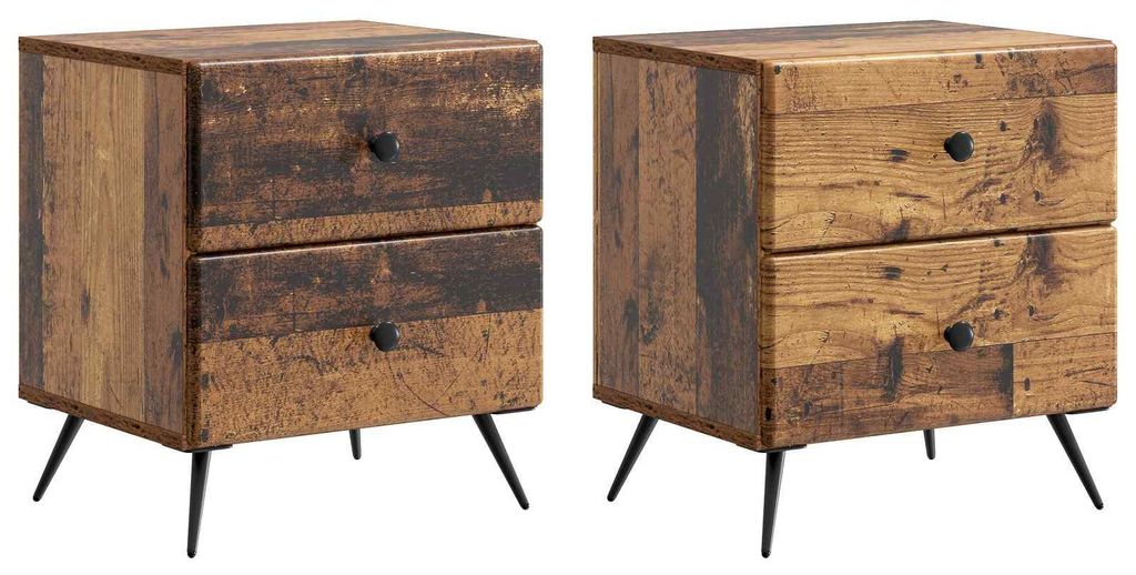 Nachttisch 2 pcs Altholz 43 x 34,5 x 47,5 cm Holzwerkstoff
