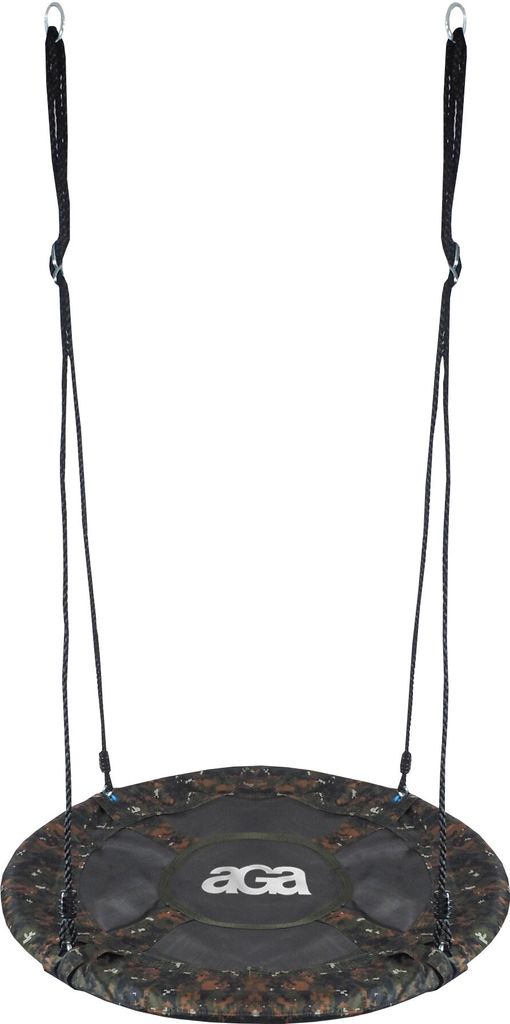 Aga Nestschaukel 90 cm, Rundschaukel, Schaukel verstellbar Garten-Schaukel 150 Kg belastbar, Kinderschaukel Tellerschaukel Hängeschaukel, Camouflage
