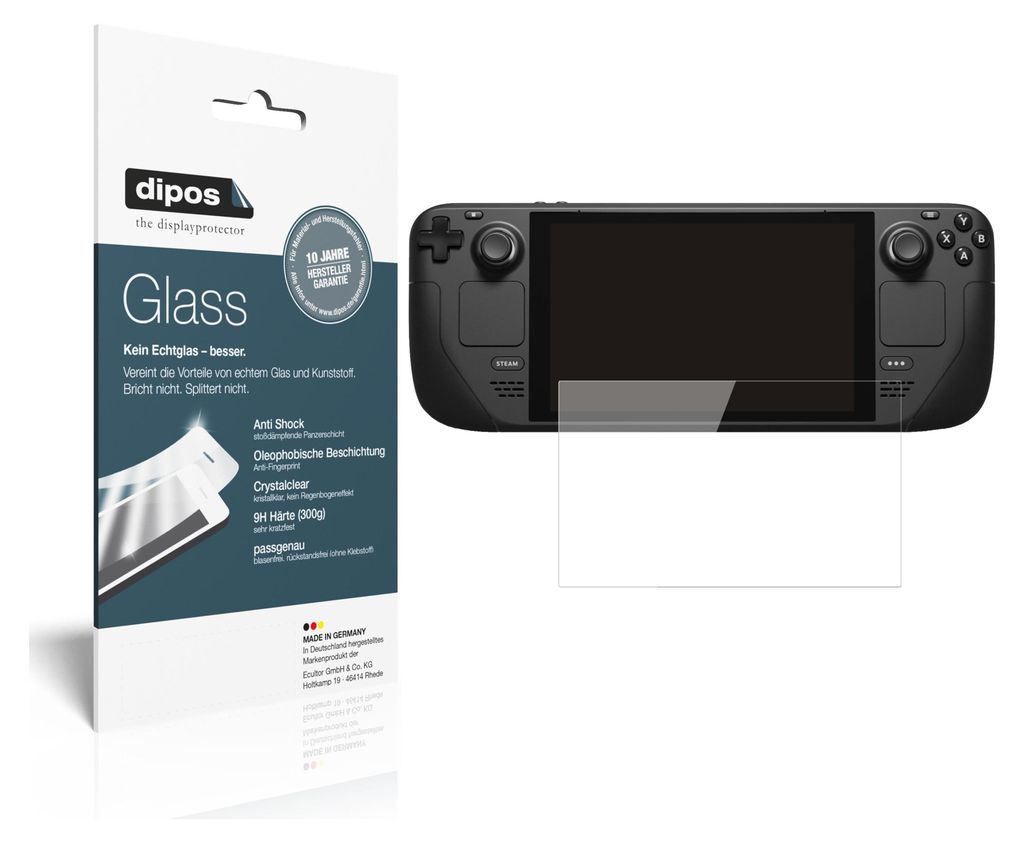 2x Schutzfolie für Valve Steam Deck - Anti-Shock 9H Folie dipos Glass Kunststoffglas